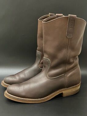 Red Wing Pecos Leather Work 1155 Boots Soft Toe Mens Sz 8.5 B (Narrow)